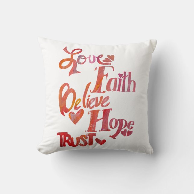 Inspirerend Word Collage Pillow Kussen (Voorkant)