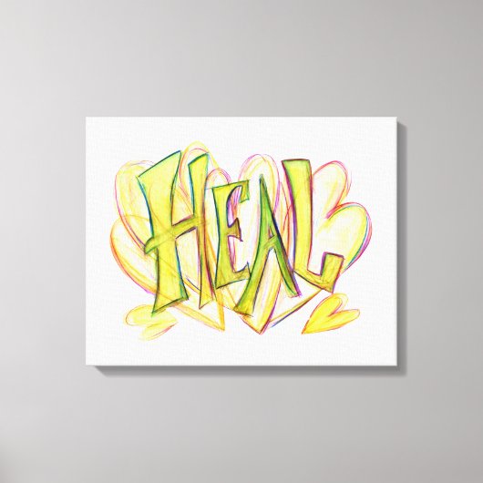 Inspirerend Word Heal Art Canvas afdrukken (Voorkant)