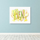 Inspirerend Word Heal Art Canvas afdrukken (Insitu (Houten vloer))