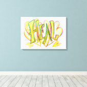 Inspirerend Word Heal Art Canvas afdrukken (Insitu (Houten vloer))