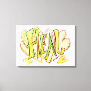 Inspirerend Word Heal Art Canvas afdrukken