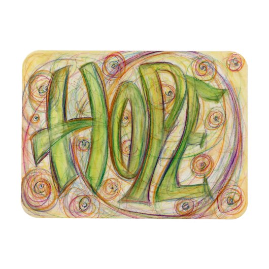 Inspirerend Word Hope Art Custom Magnets Magneet (Horizontaal)