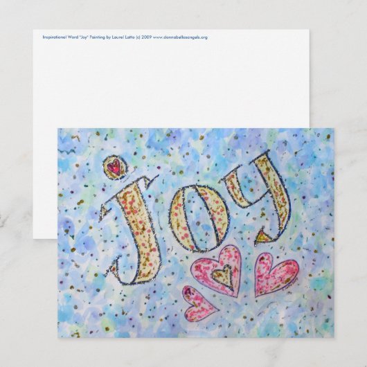 Inspirerend Word "Joy"-Briefkaart Briefkaart (Voorkant / Achterkant)