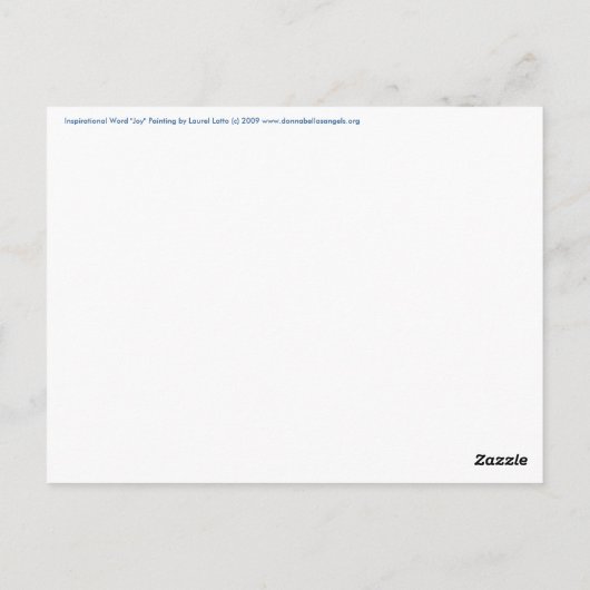 Inspirerend Word "Joy"-Briefkaart Briefkaart (Achterkant)