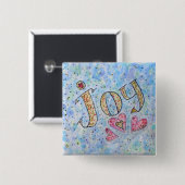 Inspirerend Word "Joy"-Button Vierkante Button 5,1 Cm (Voorkant /achterkant)