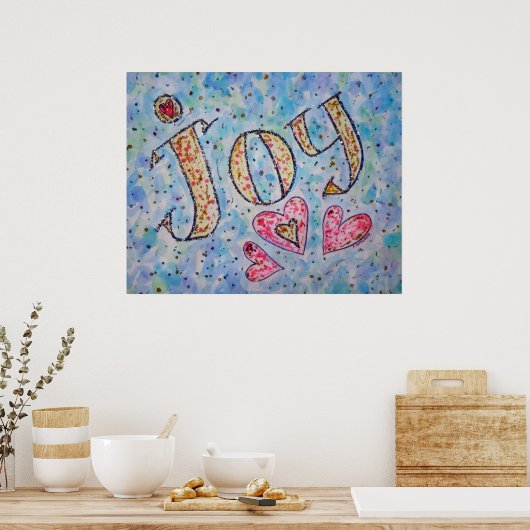 Inspirerend Word "Joy"-Poster Poster (Keuken)