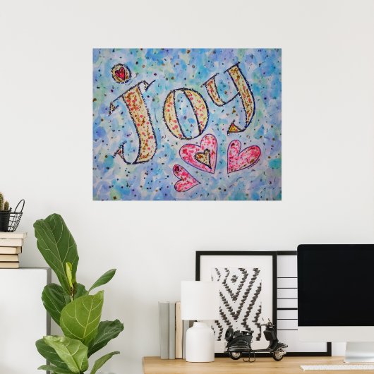 Inspirerend Word "Joy"-Poster Poster (Thuiskantoor)