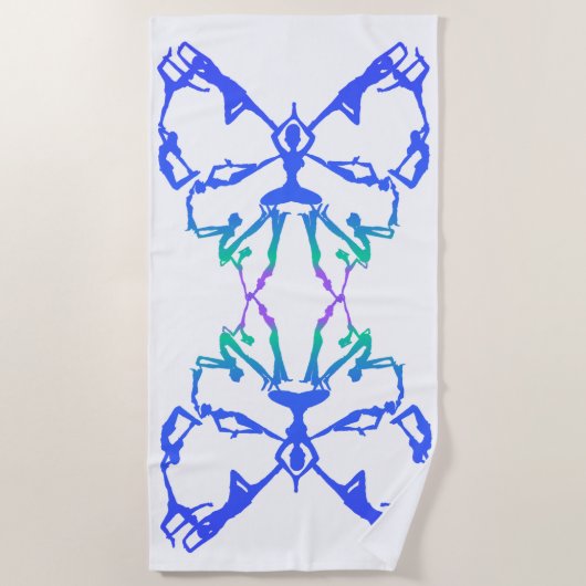 Inspirerend Yoga Poses Butterfly Beach Towel Strandlaken (Voorkant)
