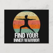 Inspirerend Yoga Warrior Sunset Quote Briefkaart (Voorkant)