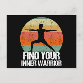 Inspirerend Yoga Warrior Sunset Quote Briefkaart