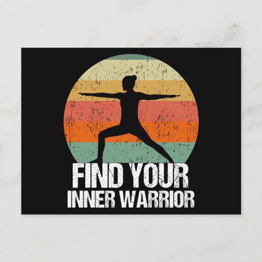 Inspirerend Yoga Warrior Sunset Quote Briefkaart (Voorkant)