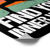 Inspirerend Yoga Warrior Sunset Quote Poster (Hoek)