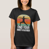 Inspirerend Yoga Warrior Sunset Quote T-shirt (Voorkant)