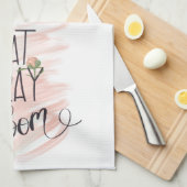 Inspirerend Zacht Pink Floral Eat Pray Bloom Theedoek (Quarter Fold)