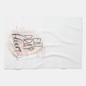 Inspirerend Zacht Pink Floral Eat Pray Bloom Theedoek (Horizontaal)