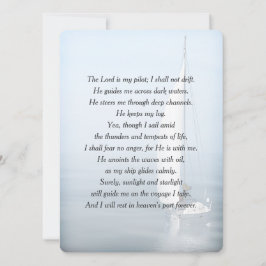 Inspirerend zeeman vers begrafenisprogramma kaart