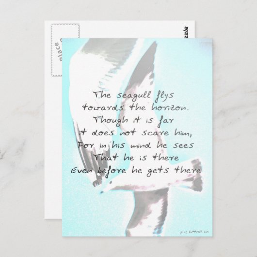 Inspirerend zeemeeuw briefkaart (Voorkant / Achterkant)