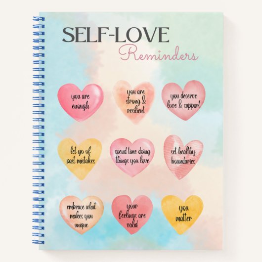 Inspirerend zelfliefde affirmatie schrijven notitieboek (Voorkant)