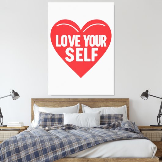 Inspirerend zelfzorgprinter canvas afdruk (Insitu (Slaapkamer))