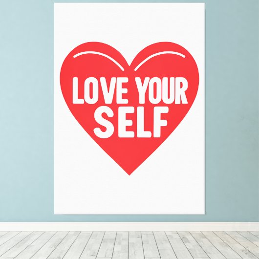 Inspirerend zelfzorgprinter canvas afdruk (Insitu (Houten vloer))