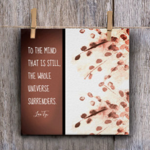 inspirerend, zen citaat Lao Tzu natuur bruin Poster