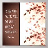 inspirerend, zen citaat Lao Tzu natuur bruin Poster (Voorkant)