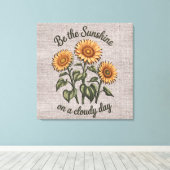 Inspirerend zijn de zonneschijn citaat / sublimati canvas afdruk (Insitu (Houten vloer))