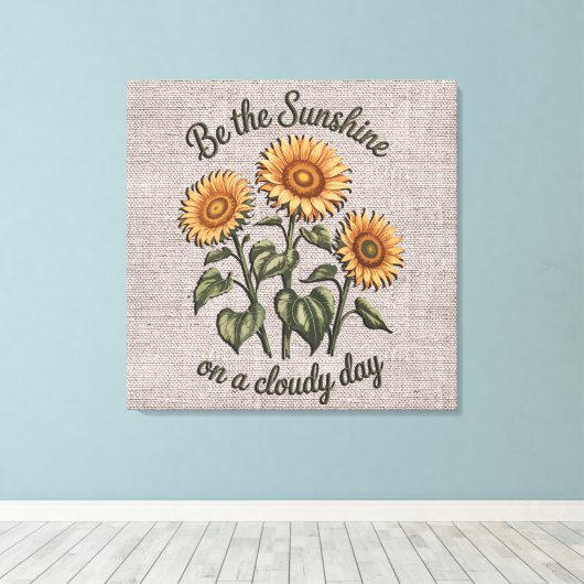 Inspirerend zijn de zonneschijn citaat / sublimati canvas afdruk (Insitu (Houten vloer))