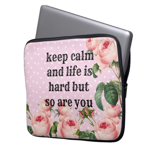 inspirerend zin laptop sleeve (Voorkant Links)