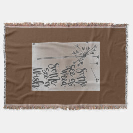 Inspirerend zin met een paardenbloem deken