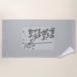 Inspirerend zin met een paardenbloem-wiet/wens strandlaken