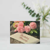 Inspirerend zondzegeningen, roze rozen briefkaart (Staand voorkant)