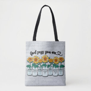 Inspirerend Zonnebloem Sublimatie/Schrift Tote Bag