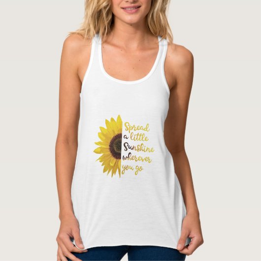 Inspirerend zonnebloem tanktop (Voorkant)
