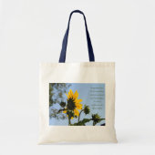 Inspirerend zonnebloempitten tote bag (Voorkant)