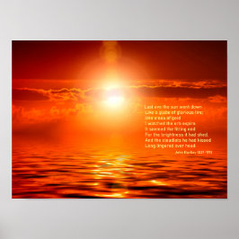 Inspirerend - zonneschijn - Oranje Golden Sky Zee  Poster