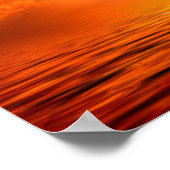 Inspirerend - zonneschijn - Oranje Golden Sky Zee  Poster (Hoek)
