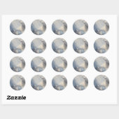 Inspirerend zonnestralen blauwe lucht ronde sticker (Vel)