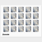 Inspirerend zonnestralen blauwe lucht vierkante sticker (Vel)