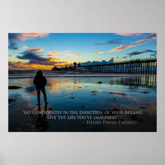Inspirerend zonsondergang in Oceanside Thoreau Quo Poster (Voorkant)