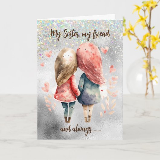 Inspirerend zus (vriend, persoon) kaart (Gele Bloem)