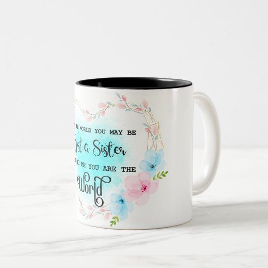 Inspirerend zusje Quote Two-Tone Koffee Mok (Voorkant rechts)