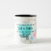 Inspirerend zusje Quote Two-Tone Koffee Mok (Center)