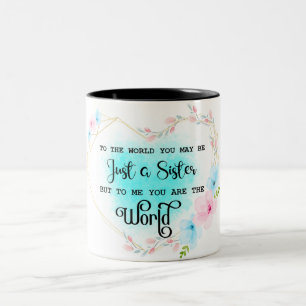 Inspirerend zusje Quote Two-Tone Koffee Mok