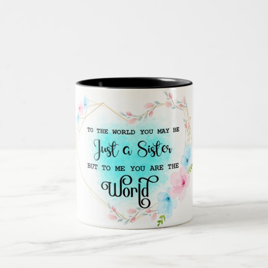 Inspirerend zusje Quote Two-Tone Koffee Mok (Center)