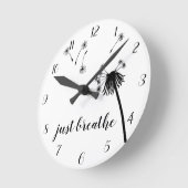 Inspirerend zwart/wit, NET BREATHE Dandelion Ronde Klok (Hoek)