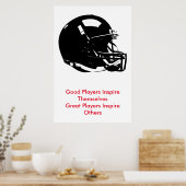 Inspirerend Zwart Wit Pop Art Football Helm Poster (Keuken)