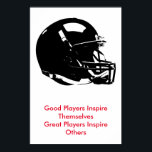 Inspirerend Zwart Wit Pop Art Football Helm Poster<br><div class="desc">Goede spelers inspireren zichzelf Grote spelers inspireren anderen - American Sport Games Digitale kunstwerken - Pop Art Style Football Helm</div>