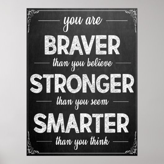 Inspirerend zwart-wit Poster (Voorkant)