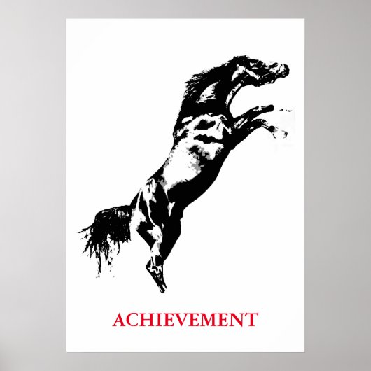 Inspirerend zwarte Achievement Black Horse Poster (Voorkant)